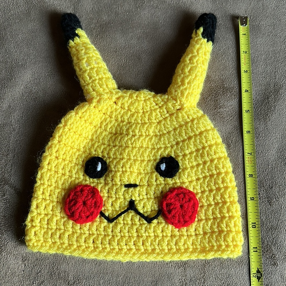 Pokémon Pikachu Handmade Crocheted Beanie Hat - Picture 11 of 11